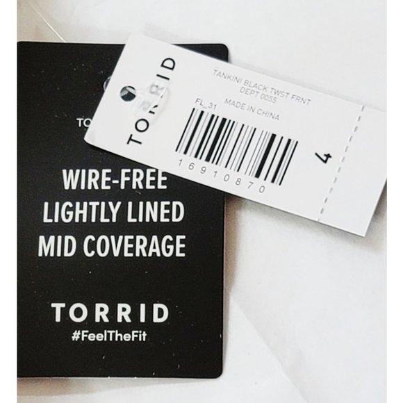 Torrid 4 Black Tankini Swim Top 4X 26 - Picture 7 of 10